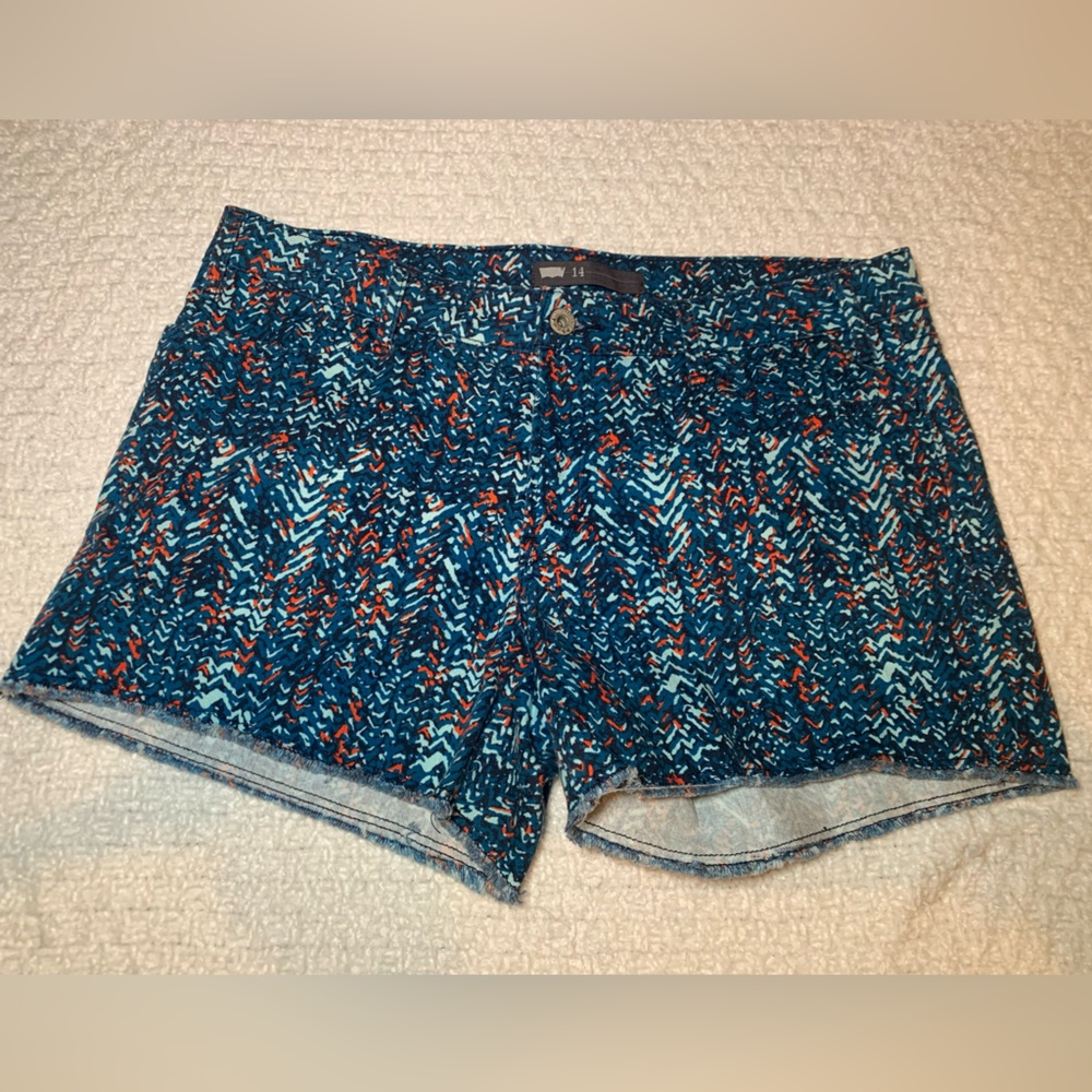 Levi’s Blue and Coral Denim Shorts Aztec Size 14 Like New